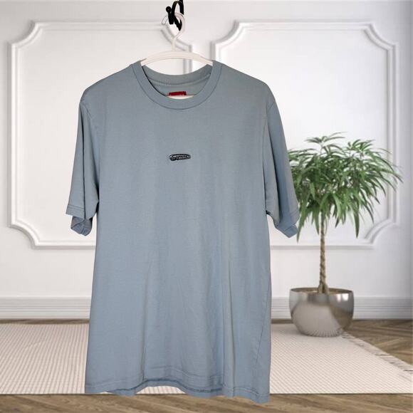 🩶 Supreme Oval S/S Top FW20 – Light Slate Embroidered Logo Tee - Picture 1 of 4
